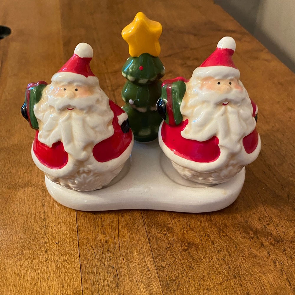 Santa and Tree Holiday Salt and Pepper Shaker Set